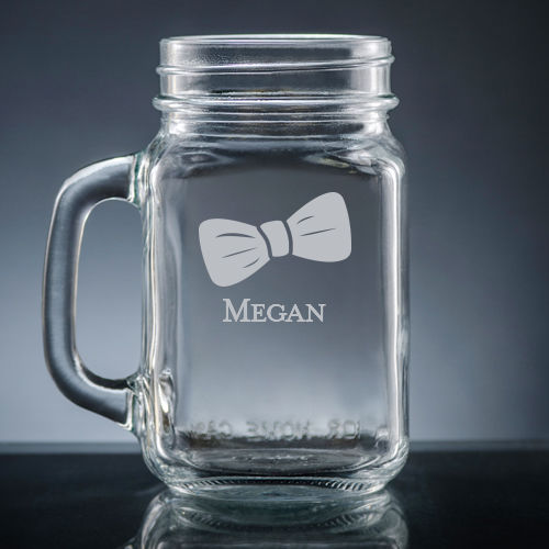 Personalized Wedding Party Mason Jar, Clear