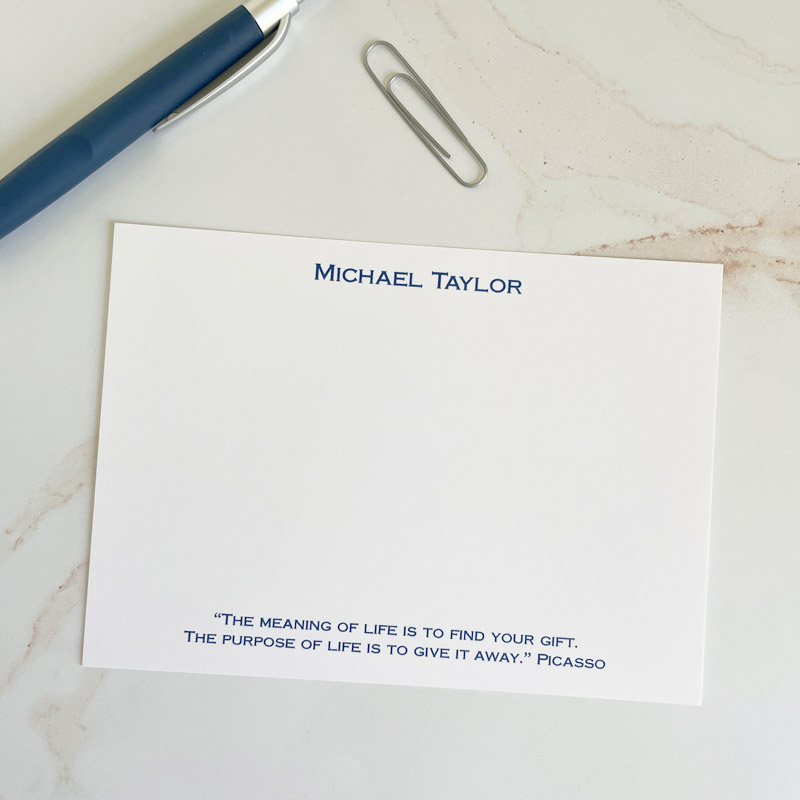 Your Logo Embossed on Flat Cards (4.5 x 6.25) - Optional Matte