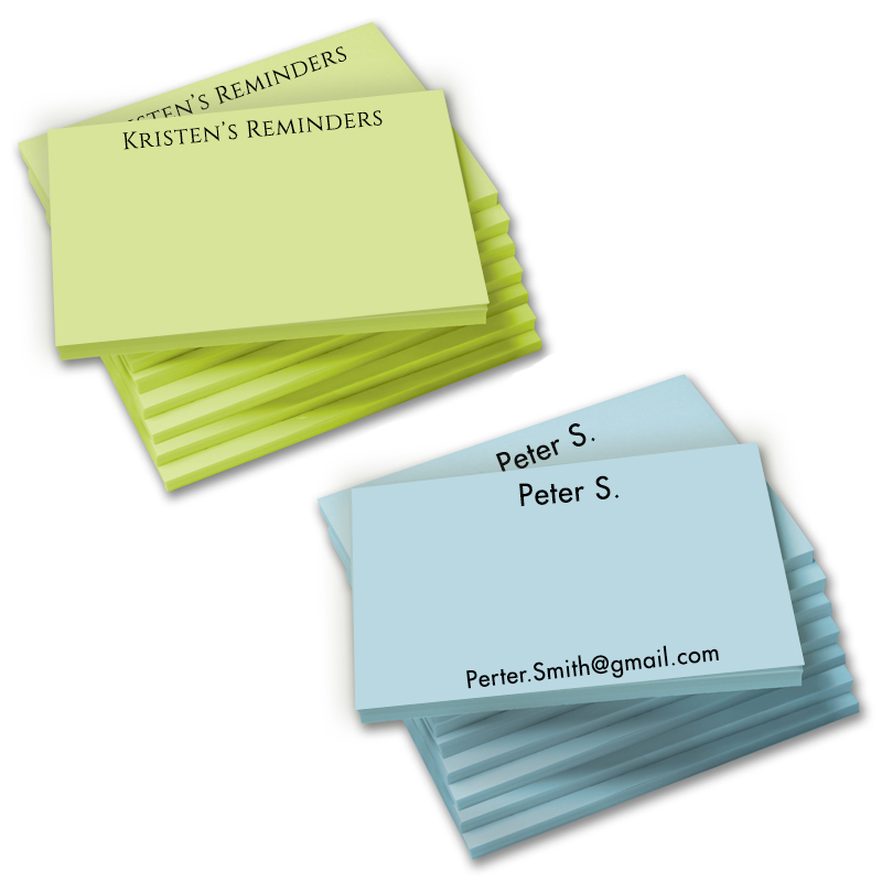 Block Fonts Personalized Post It Notes 4 Paper Colors Available