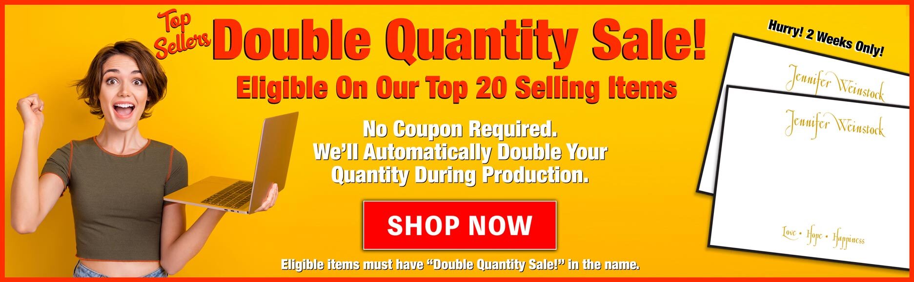 Double Quantity Sale at StationeryXpress.com - 2 weeks ONLY!