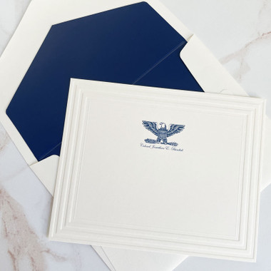 Your Logo Raised Ink on Flat Cards (4" x 5") with an Embossed Border ...