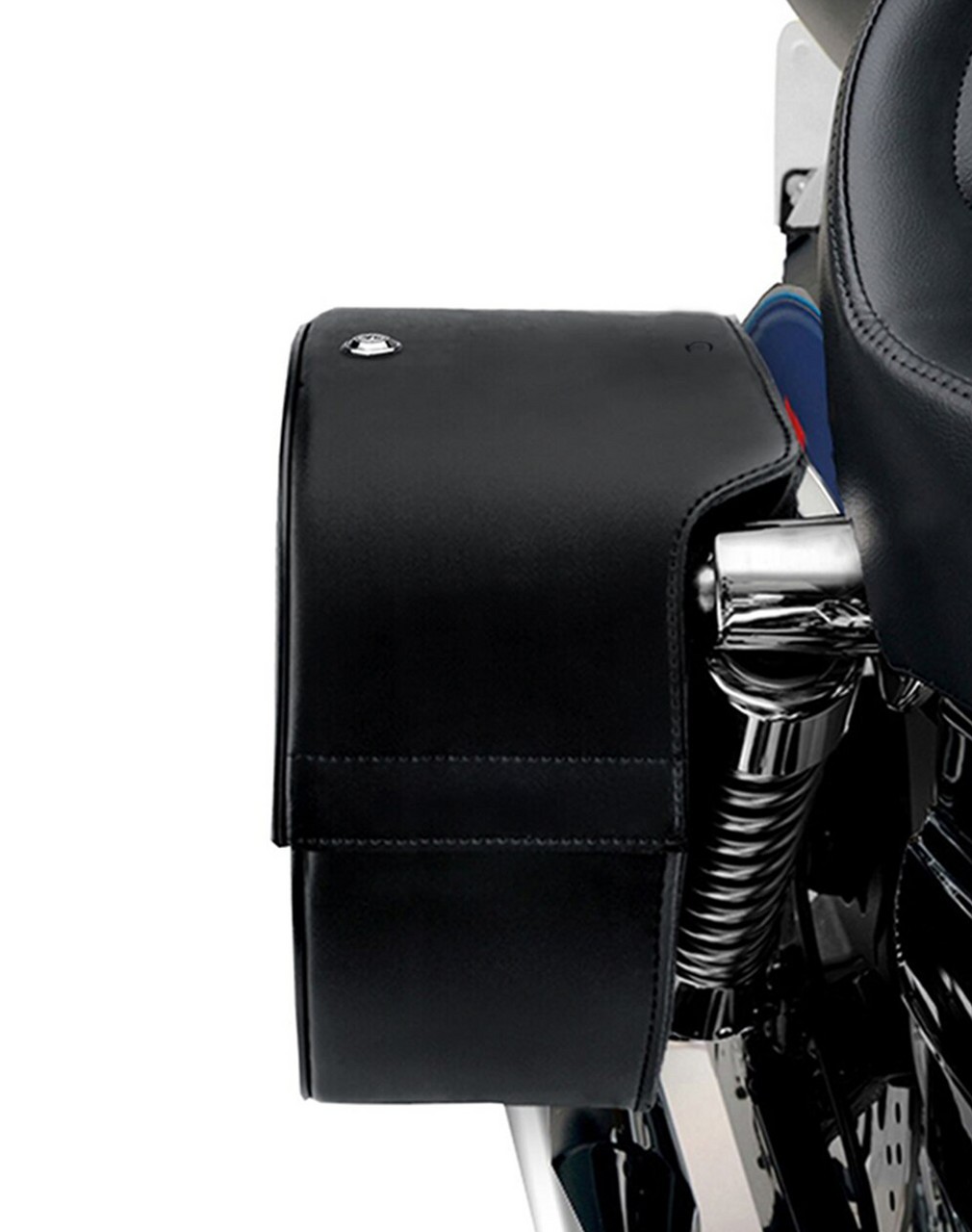 Viking Shock Cutout Single Strap Slanted Large Motorcycle Saddlebags For Harley Street 750 Shock Cutout View