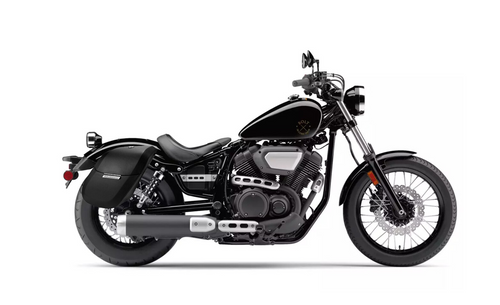 VikingBags Yamaha Bolt Leather Wrapped Motorcycle Hard Saddlebags Bag on Bike View