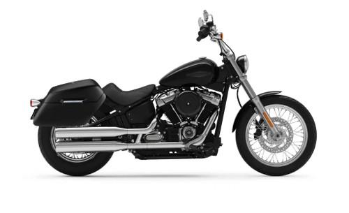 VikingBags Baldur Extra Large Matte Motorcycle Hard Saddlebags For Harley Softail Standard FXST Bag on Bike View