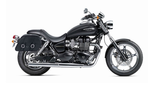 Viking Skarner Medium Lockable Triumph Speedmaster Leather Motorcycle Saddlebags Bag on Bike View