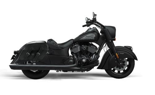 Viking Raven Extra Large Indian Vintage Darkhorse Leather Motorcycle Saddlebags Bag On Bike View