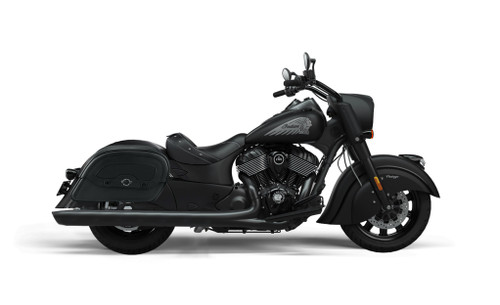 Viking Prospect Large Indian Vintage Dark Horse Leather Motorcycle Saddlebags Bag On Bike View