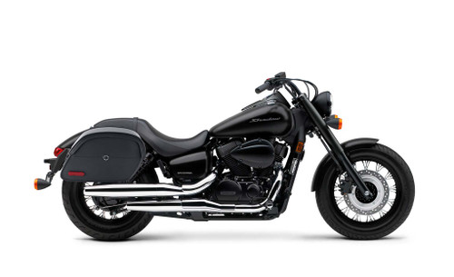 Viking California Large Honda Shadow 750 Phantom Leather Motorcycle Saddlebags Bag on bike