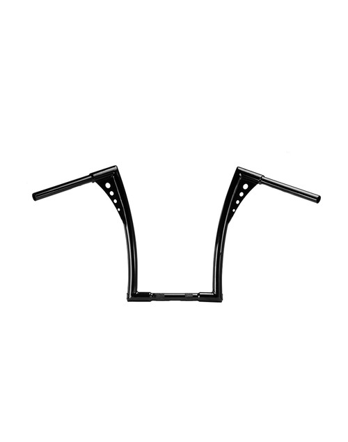 Viking Iron Born 12 Inch Motorcycle Handlebar For Harley Dyna Low Rider FXDL Gloss Black Portrait View