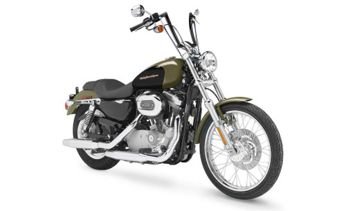 Viking Iron Born 9 Inch Handlebar For Harley Sportster 883 Custom XL883C Gloss Black on Bike View