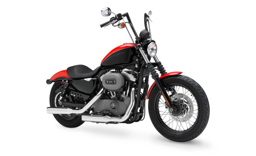 Viking Iron Born 9 Inch Handlebar for Harley Sportster 1200 Nightster XL1200N Matte Black on Bike View