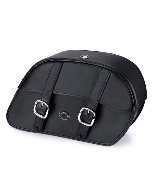 Viking Skarner Large Shock Cut-out Leather Motorcycle Saddlebags for Harley Sportster 1200 Low XL1200L Main Bag View