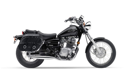 Viking Club Large Shock Cut-out Studded Honda CMX 250C Rebel 250 Leather Motorcycle Saddlebags Bag on Bike View