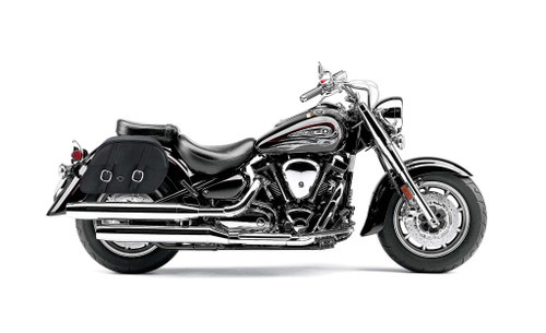 Viking Vital Yamaha Road Star S Midnight Medium Leather Motorcycle Saddlebags Bag on Bike View