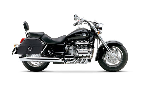 Viking SS Large Honda 1500 Valkyrie Standard Leather Motorcycle Saddlebags Bag On Bike View