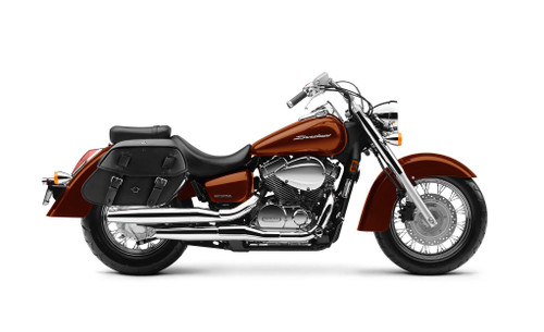 Viking Odin Large Honda Shadow 1100 Aero Leather Motorcycle Saddlebags Bag On Bike View