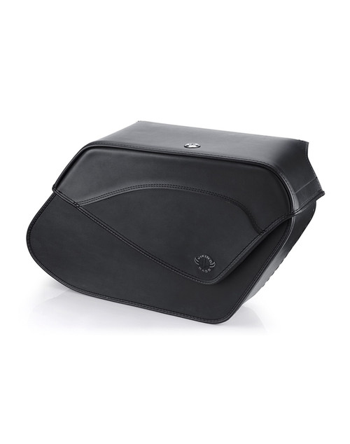 Viking Demon Large Shock Cut-out Dyna Specific Leather Motorcycle Saddlebags For Harley Dyna Super Glide FXD Main View