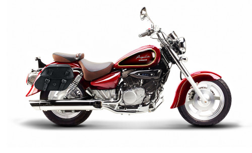 Hyosung GV 250 Aquila Viking Odin Medium Motorcycle Saddlebags Bag on Bike View