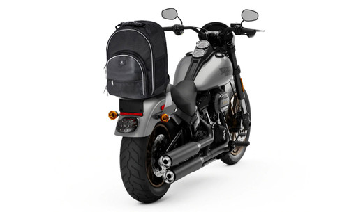 Viking Medium Black Street/Sportbike Sissy Bar Backpack Bag on Bike View