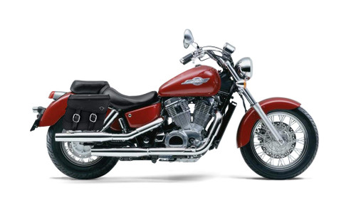 Viking Thor Medium Honda Shadow 1100 Ace Leather Motorcycle Saddlebags Bag on Bike View