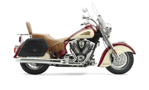 Viking Prospect Indian Chief Roadmaster Large Leather Motorcycle Saddlebags Bag On Bike View