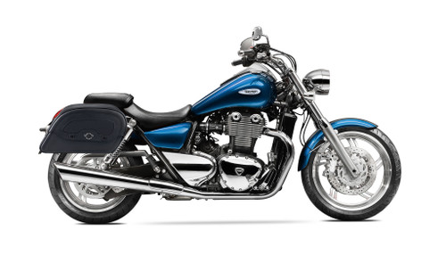 Viking Prospect Triumph Thunderbird Large Leather Motorcycle Saddlebags Bag on bike View