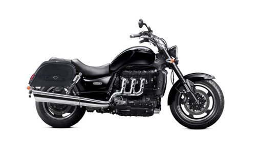 Viking Warrior Medium Triumph Rocket III Range Leather Motorcycle Saddlebags Bag On Bike View