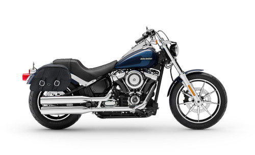 Viking Vital Medium Leather Motorcycle Saddlebags For Harley Softail Low Rider Bag On Bike View