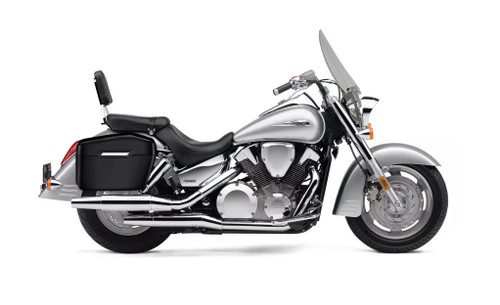Viking Lamellar Blood Rider Large Honda VTX 1300 T Tourer Matte Motorcycle Hard Saddlebags Bag On Bike View