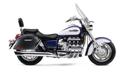 Viking Lamellar Slanted Matte Motorcycle Hard Saddlebags For Honda 1500 Valkyrie Tourer Bag On Bike View