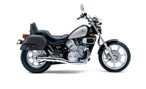 Viking Essential Side Pocket Large Kawasaki Vulcan 750 VN750 Leather Motorcycle Saddlebags Bag On Bike View