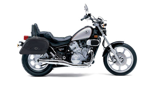 Viking Warrior Large Kawasaki Vulcan 750 VN750 Leather Motorcycle Saddlebags Bag On Bike View