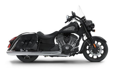 Viking Raven Large Indian Springfield Darkhorse Motorcycle Leather Saddlebags Bag on Bike View