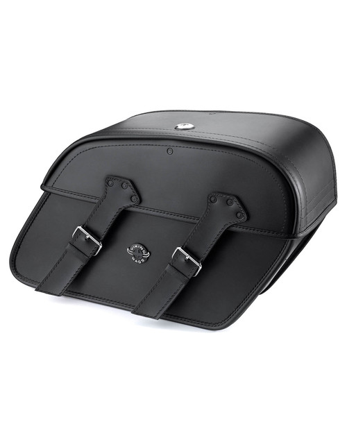 Viking Raven Extra Large Leather Motorcycle Saddlebags For Harley Softail Low Rider  Main View