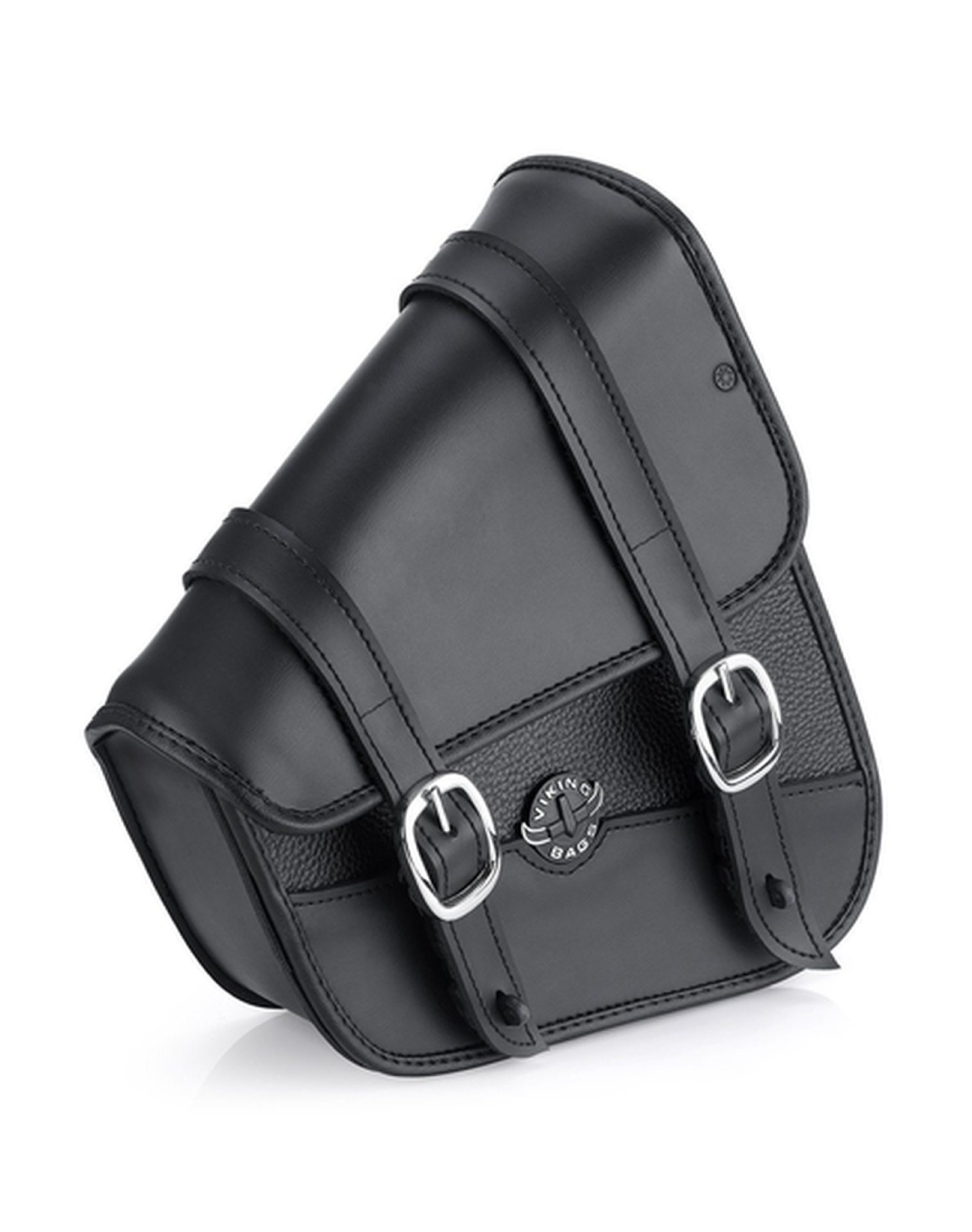 Viking Vintage Large Shock Cut-Out Leather Motorcycle Saddlebags for Harley Sportster 883 Low XL883L