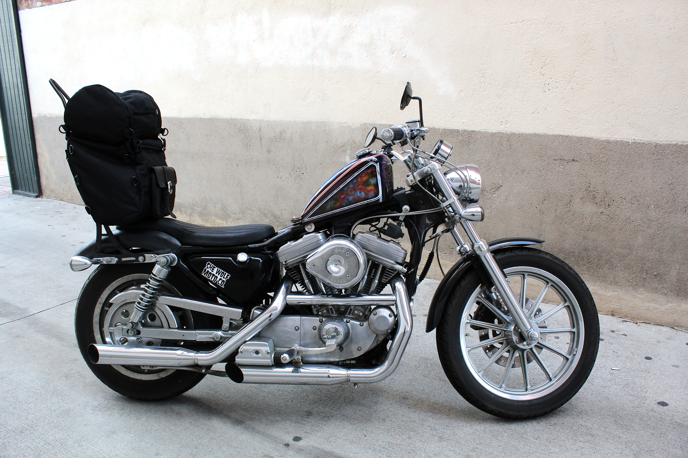 motorcycle with sissy bar