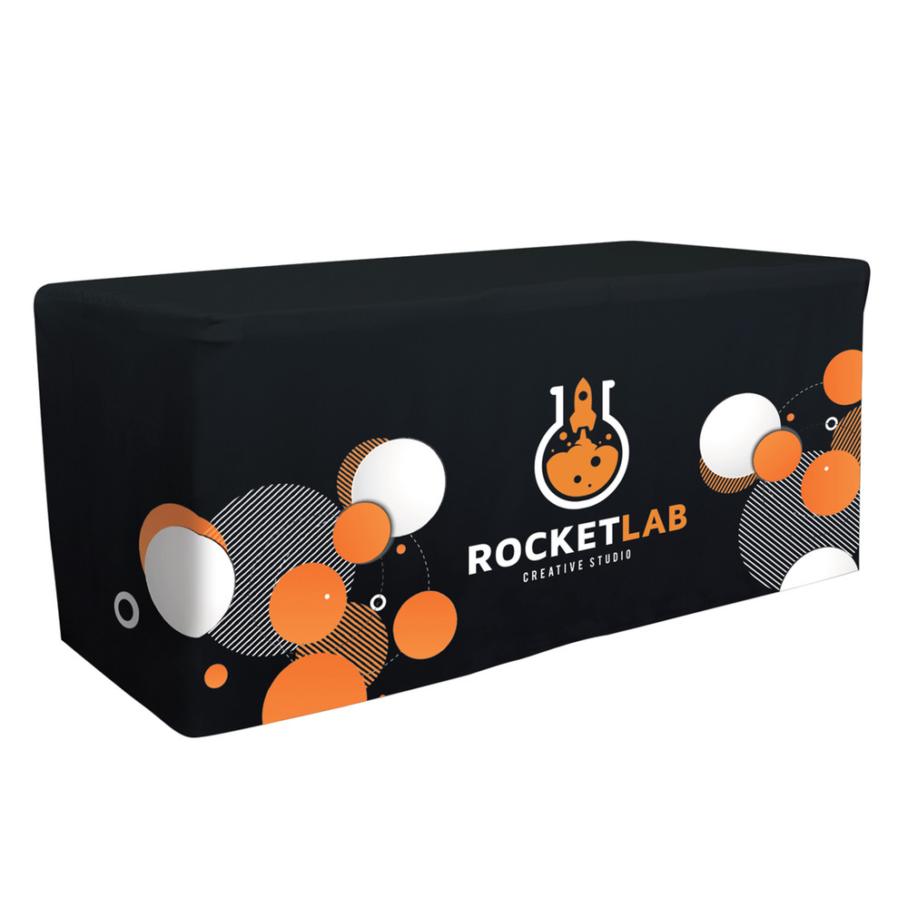 6ft Fitted Open Back Dye Sublimation Tablecloth 6ft Fitted Open Back Dye Sublimation Tablecloth