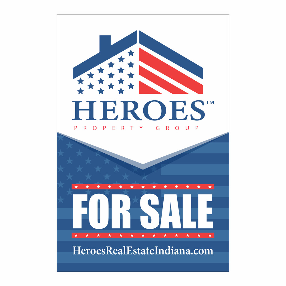 Heroes Property Group 20in x 30in 10mm  Double Sided For Sale Yard Sign