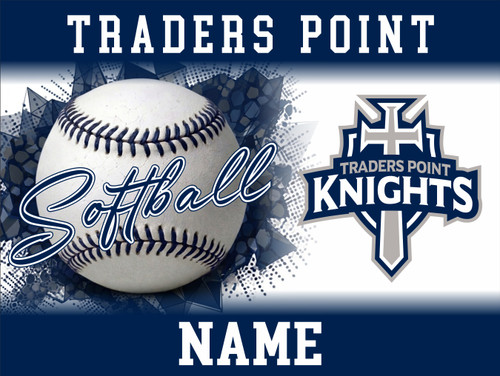 Traders Point Softball 18in x 24in Single Sided Yard Sign