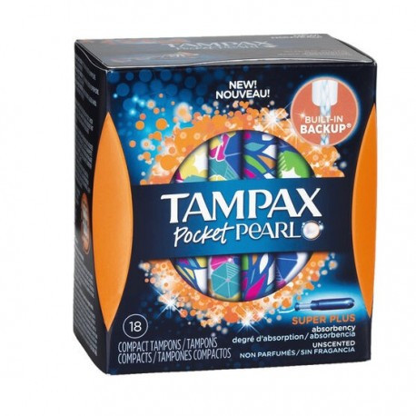 Tampax compak pearl tampones 100% algodón super plus