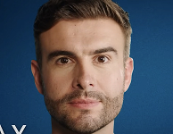 Square face shape with a strong, angular jawline and balanced proportions