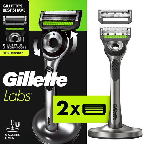 GilletteLabs Exfoliating Bar Razor (2 Count + Handle) | Gillette