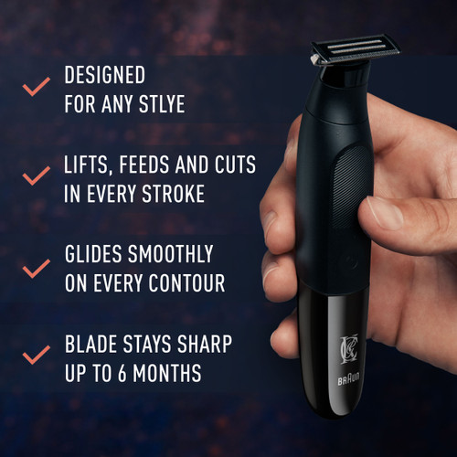 King C Gillette Men's Style Master Cordless Stubble Trimmer with 4D Blade