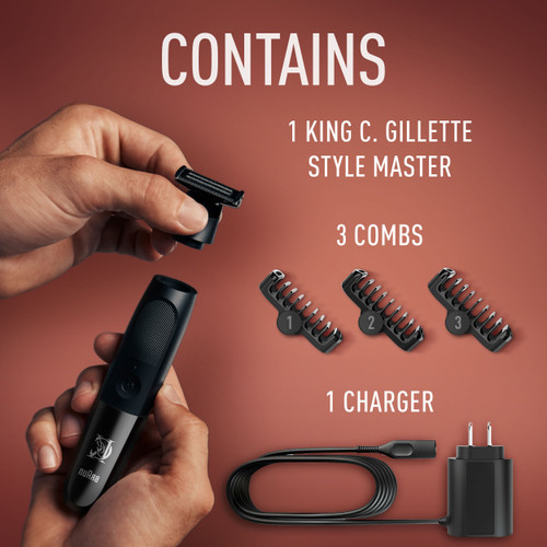 Gillette Fusion Styler - Cortador de pelo impermeable para hombre 3 en 1  (clipper, maquinilla de afeitar y escultor)