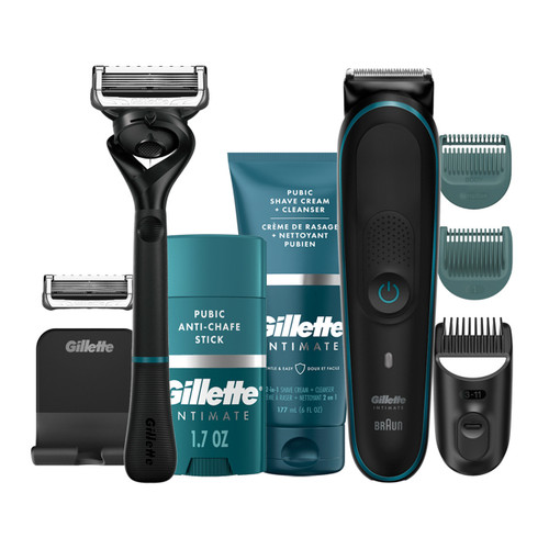 Gillette Intimate Manscape Kit de maquinilla de afeitar para hombres,  maquinilla de afeitar púbica para hombres, suave y fácil de usar, 1 mango  de