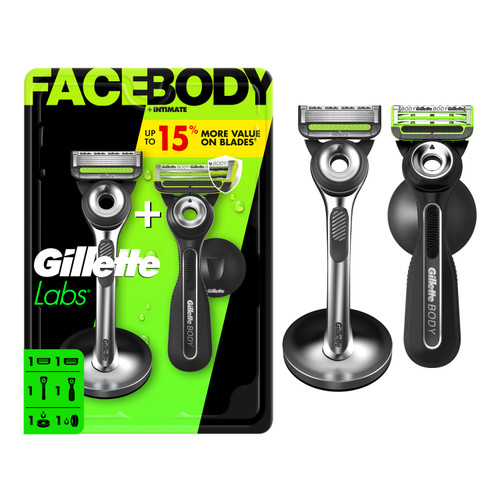 GilletteLabs Razor Duo Pack including GilletteLabs Face Razor and Body and Intimate Razor