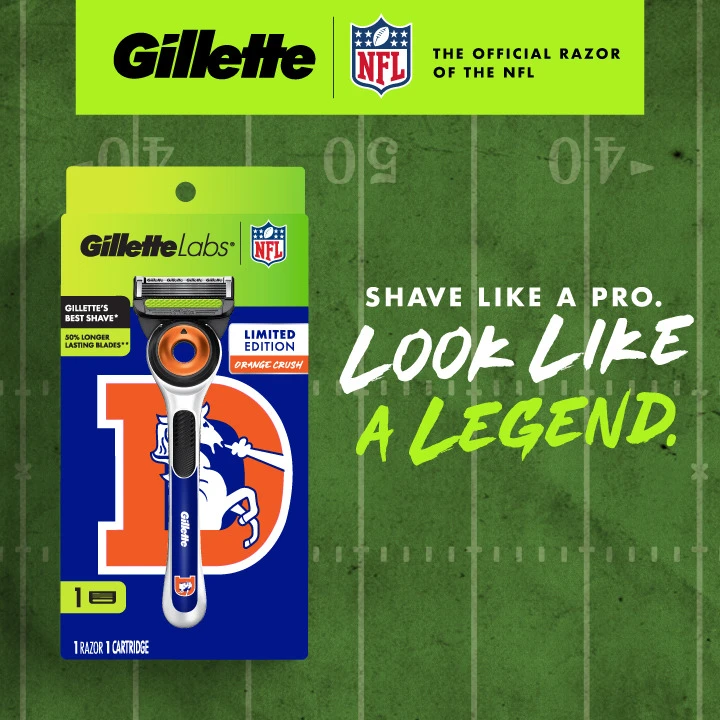 GilletteLabs Official Broncos TB Licensed Razor