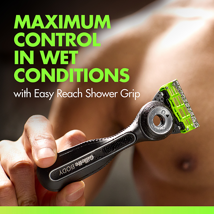 GilletteLabs Body and Intimate Razor for Men featuring triple defense system for sensitive shaving