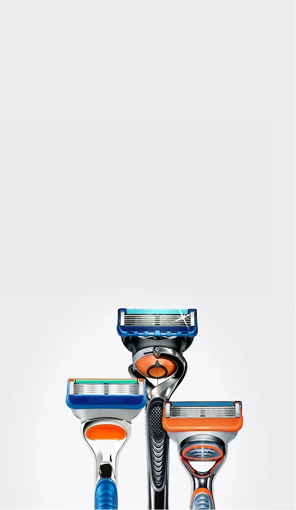 Gillette Fusion5 ProGlide family of five blade razors featuring FlexBall technology