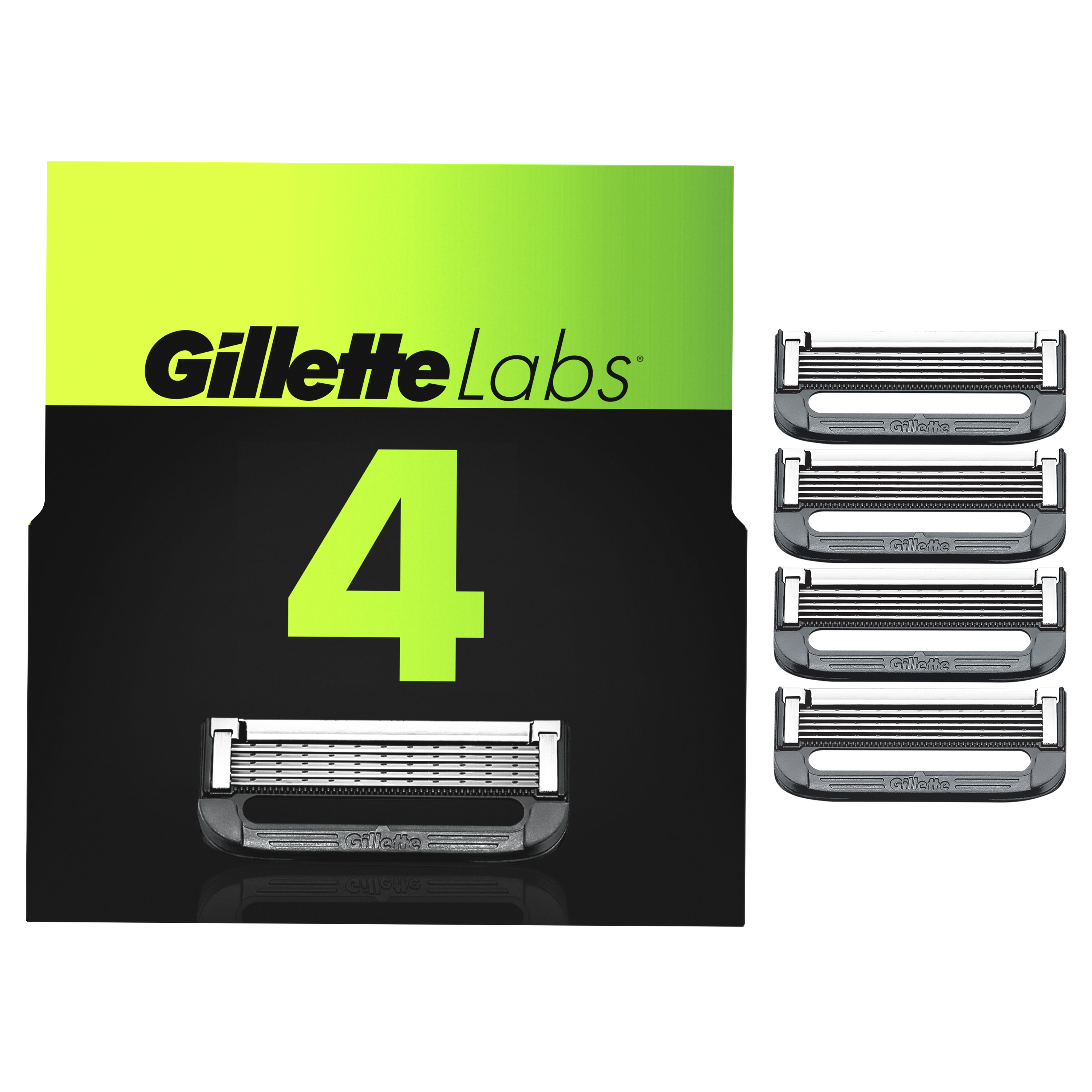 GilletteLabs Razor refill blades in a 4‑count pack designed for smooth, long‑lasting shaves